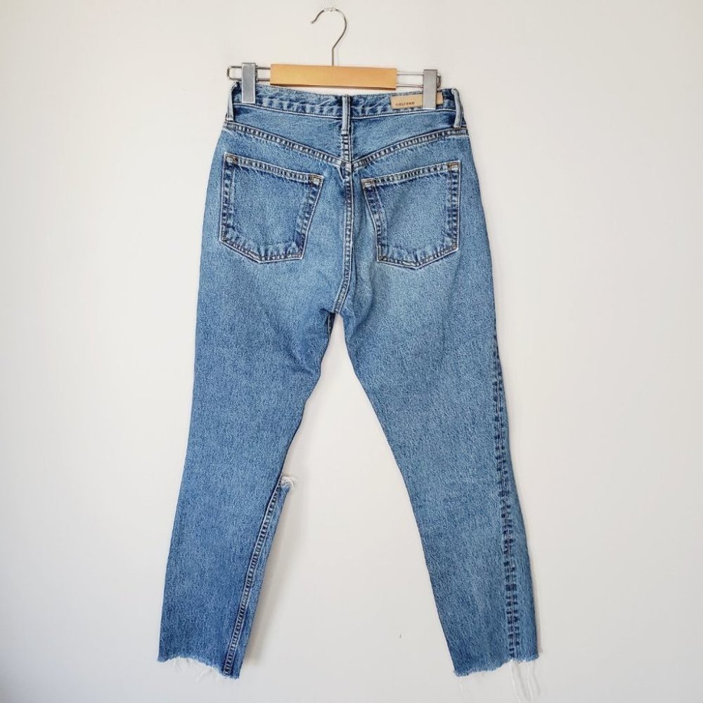 Grlfrnd Jeans Karolina Mom High Rise Distressed Rigid Denim Blue 26 - Picture 6 of 14